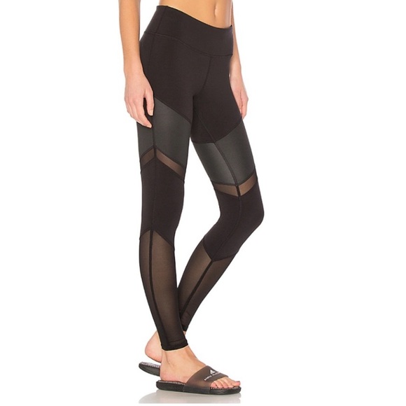 ALO YOGA Sheila Mesh Gloss Black Legging - Picture 2 of 8